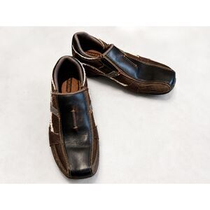 Skechers Men's Leather‎ Slip On Loafers Brown Size 7 61154 BRN Casual Comfort